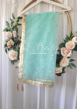 Light Aqua Net Sequin Dupatta/Chunni (NS13)