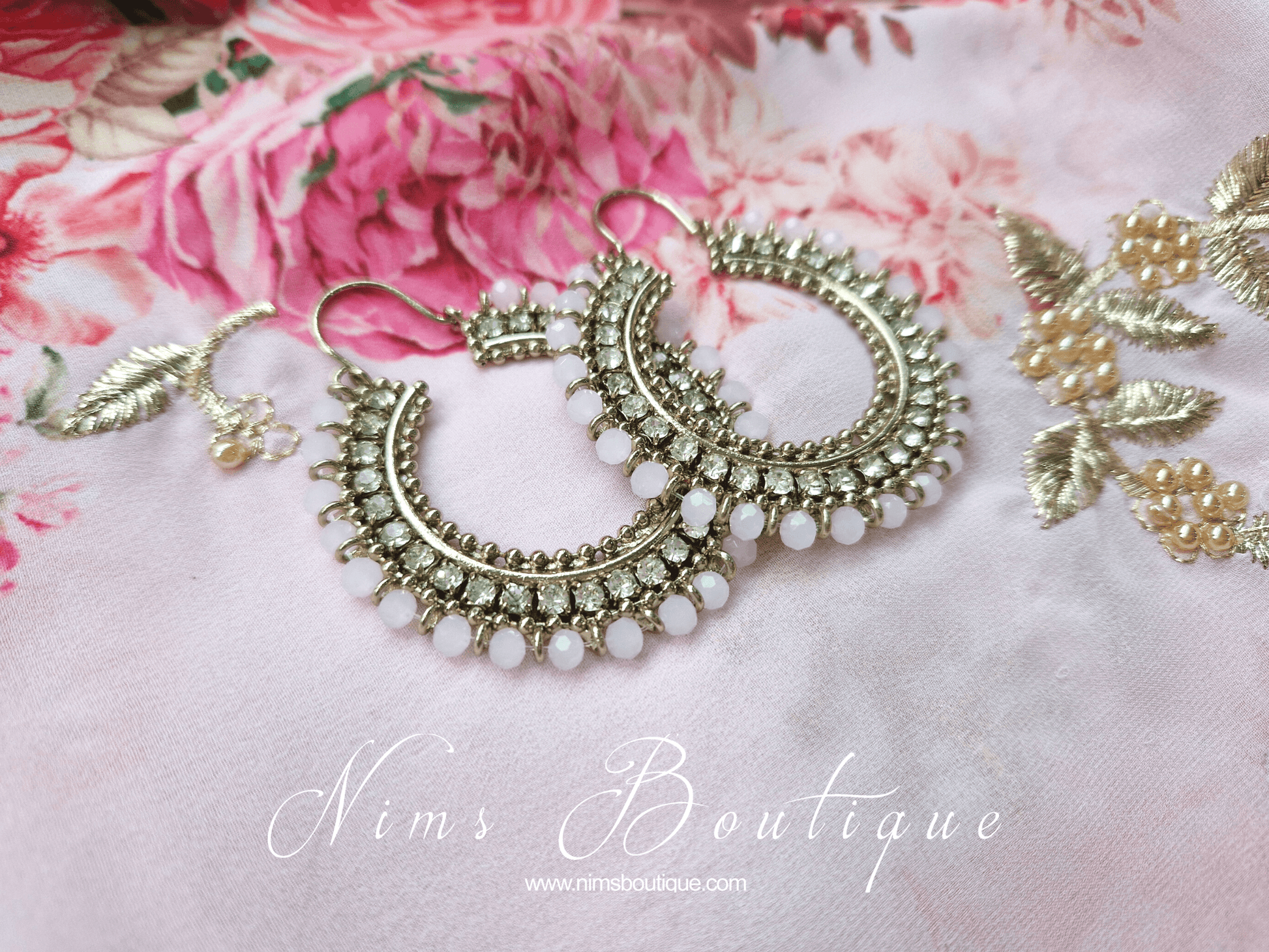 Nims Boutique Royal Blush Bali Hoop Earrings
