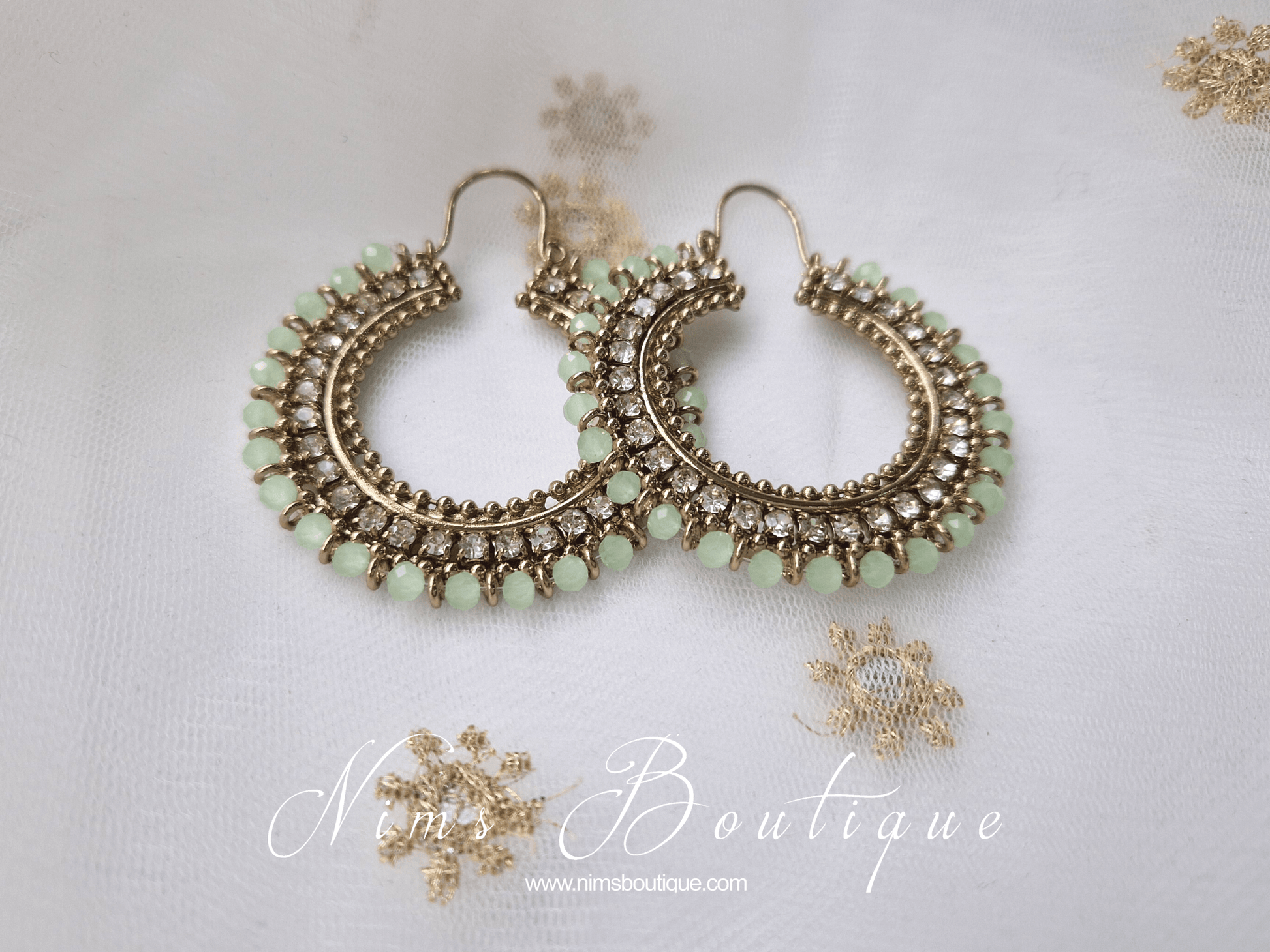 Nims Boutique Royal Mint Bali Hoop Earrings