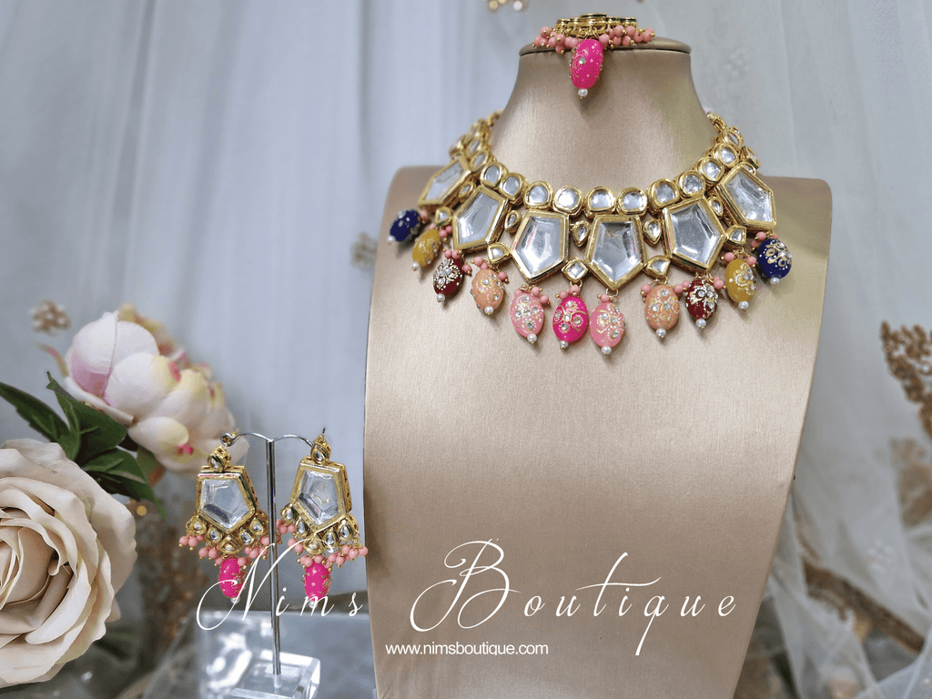 Nims Boutique Elena Kundan & Multicolour Set
