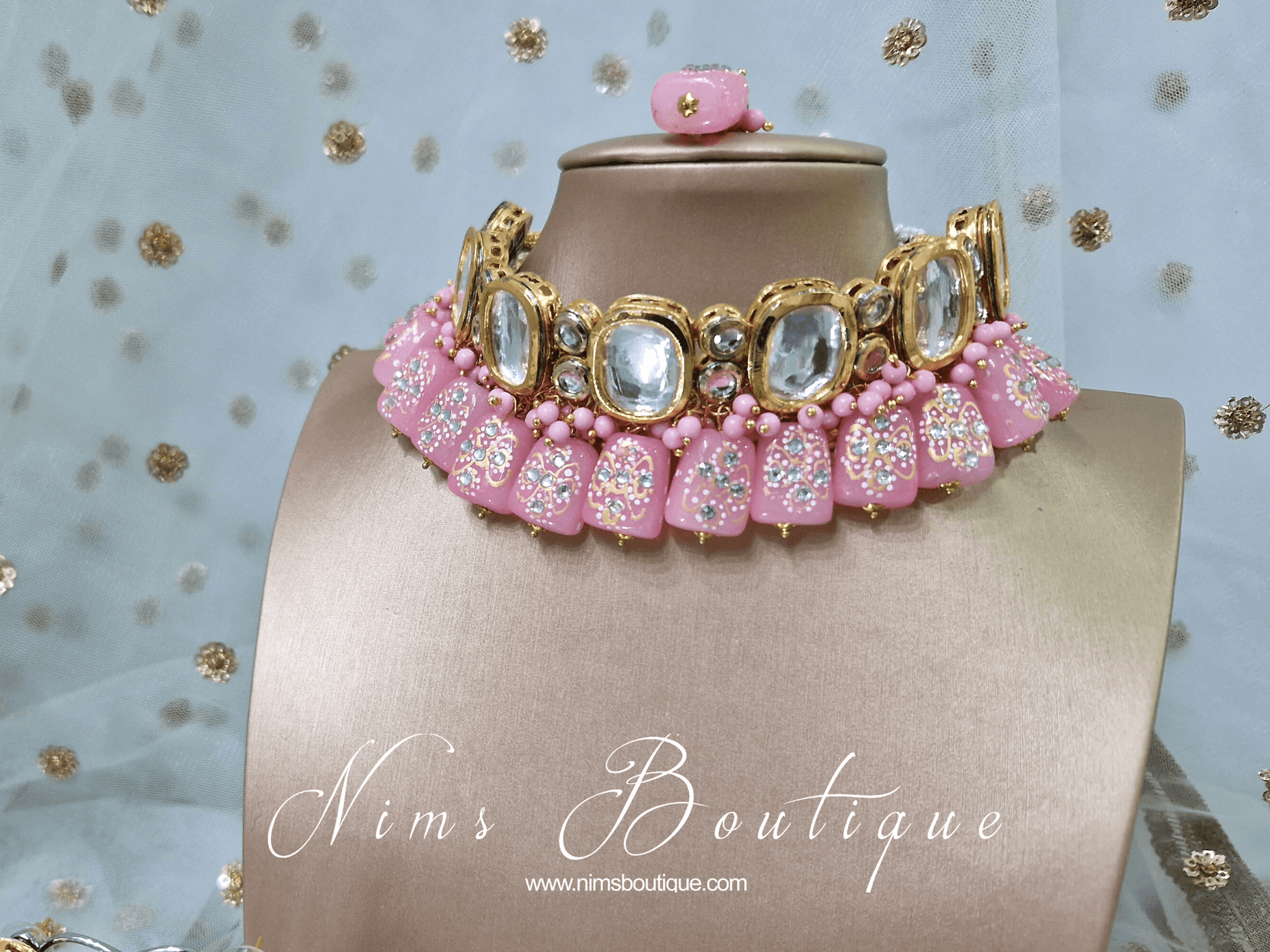 Nims Boutique Athiya Pink Kundan Choker Set