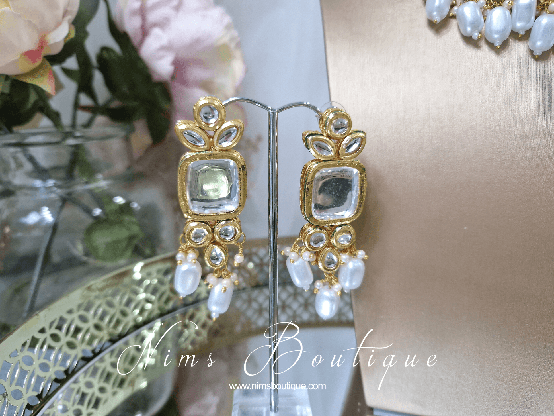 Nims Boutique Raman Pearl Kundan Choker Set