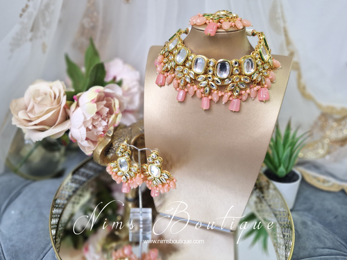 Nims Boutique Anya Kundan & Coral Set