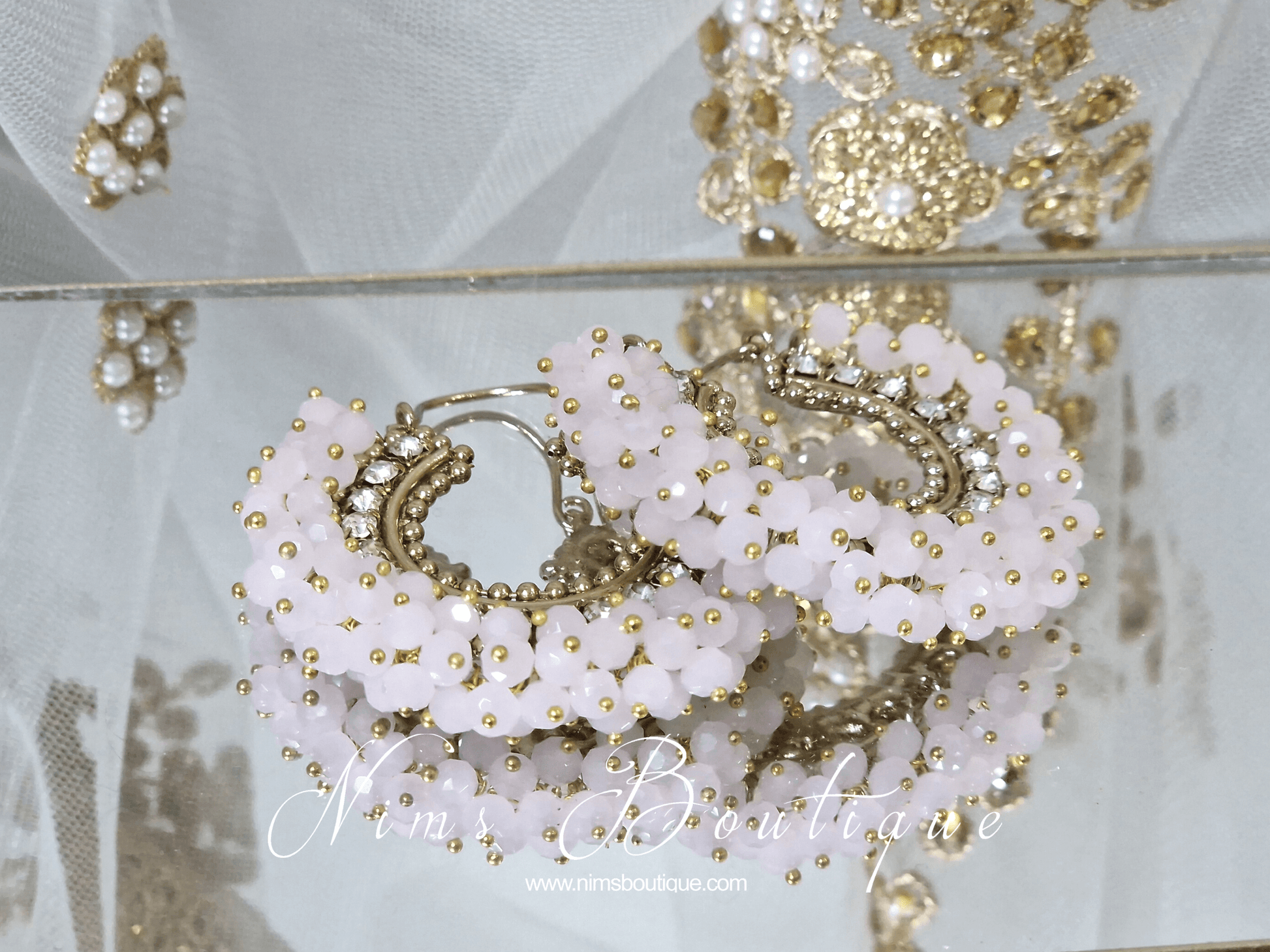 Nims Boutique Meghna Royal Blush Hoop Earrings