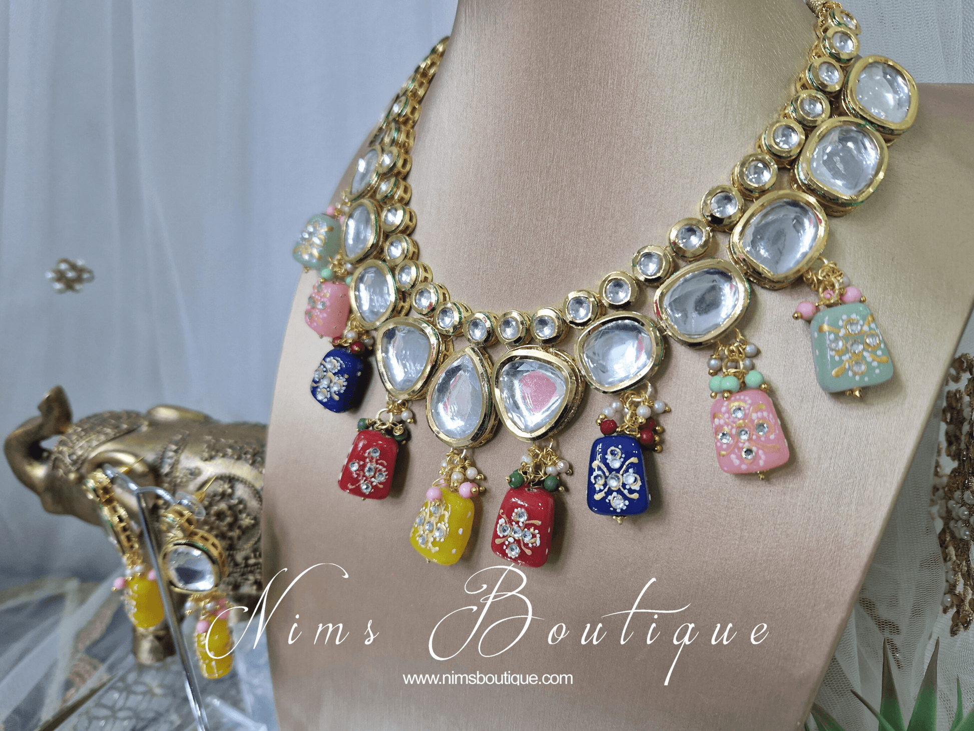 Nims Boutique Ganga Multicolour Luxury Kundan Set 2
