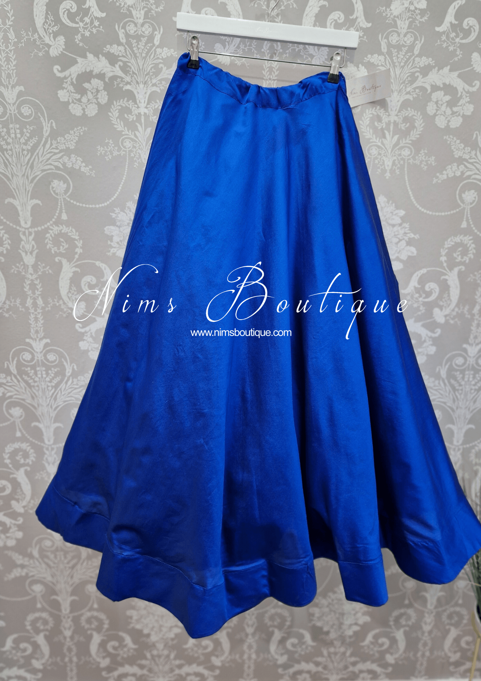 Nims Boutique Readymade Royal Blue Silk skirt/lehnga sizes 4-24