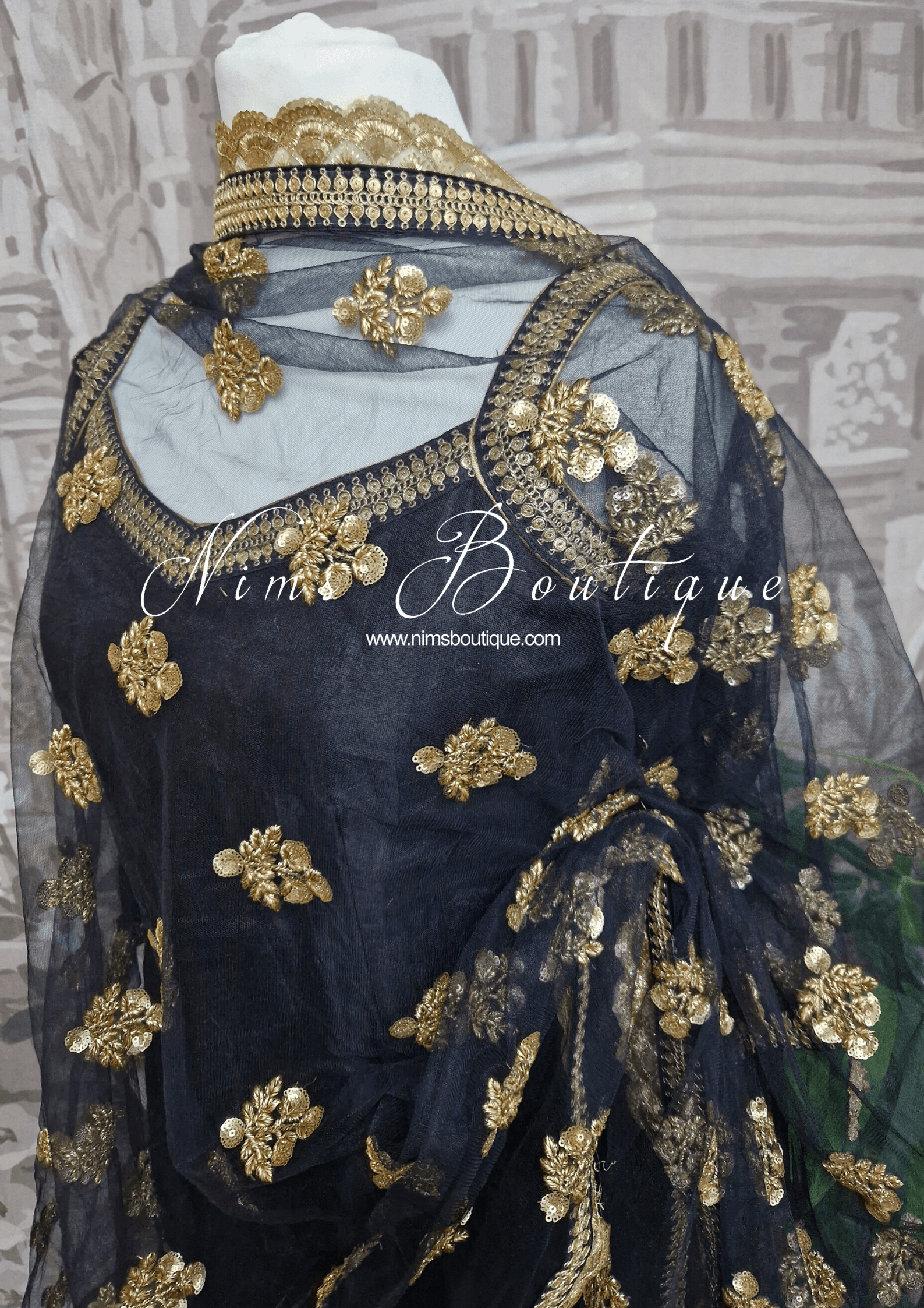 Nims Boutique The NB Classic Long Sleeved Black Silk Pajami Suit sizes 16 to 26