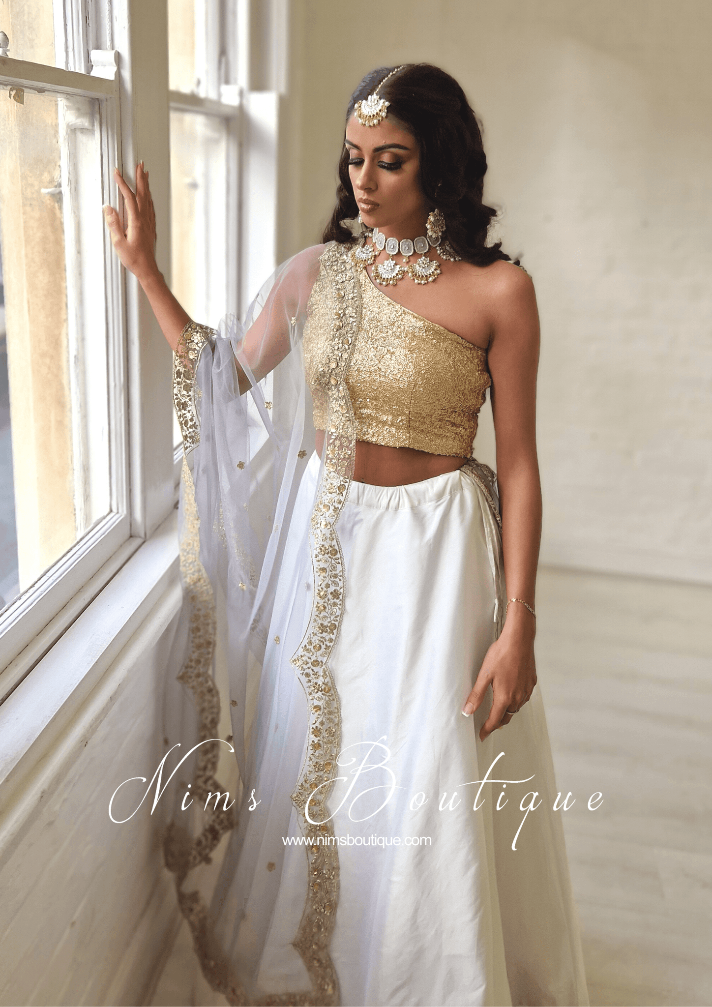 Luxury One Shoulder Rose Gold Sequin Blouse 4 22