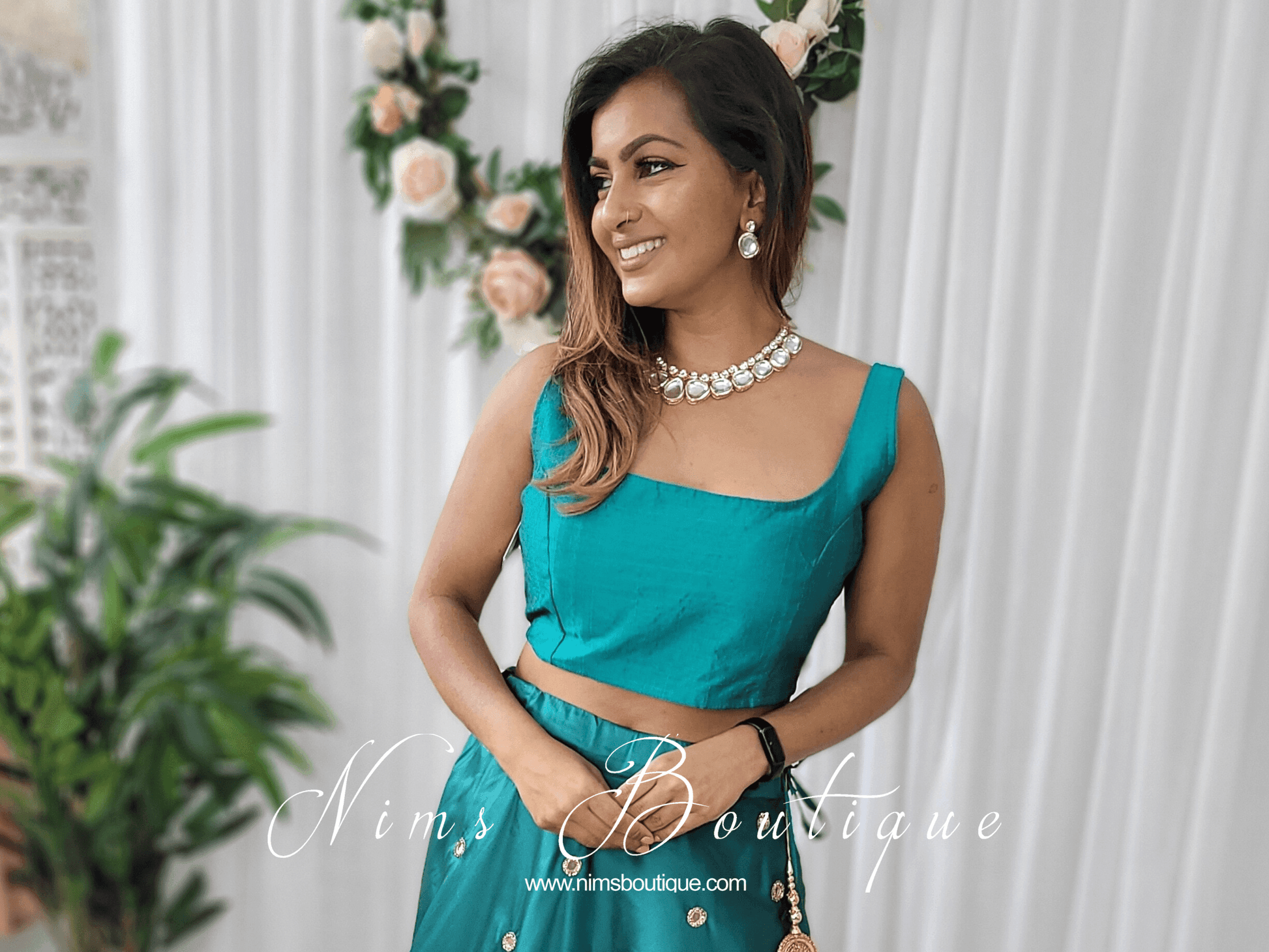Nims Boutique The NB Peacock Green Blouse 10-12