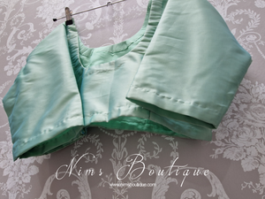 Mint Pure Silk Scoop Neck Blouse with sleeves (size 4-24)