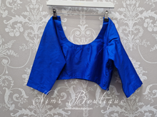 NB Royal Blue Scoop Silk Blouse with sleeves (size 4-20)