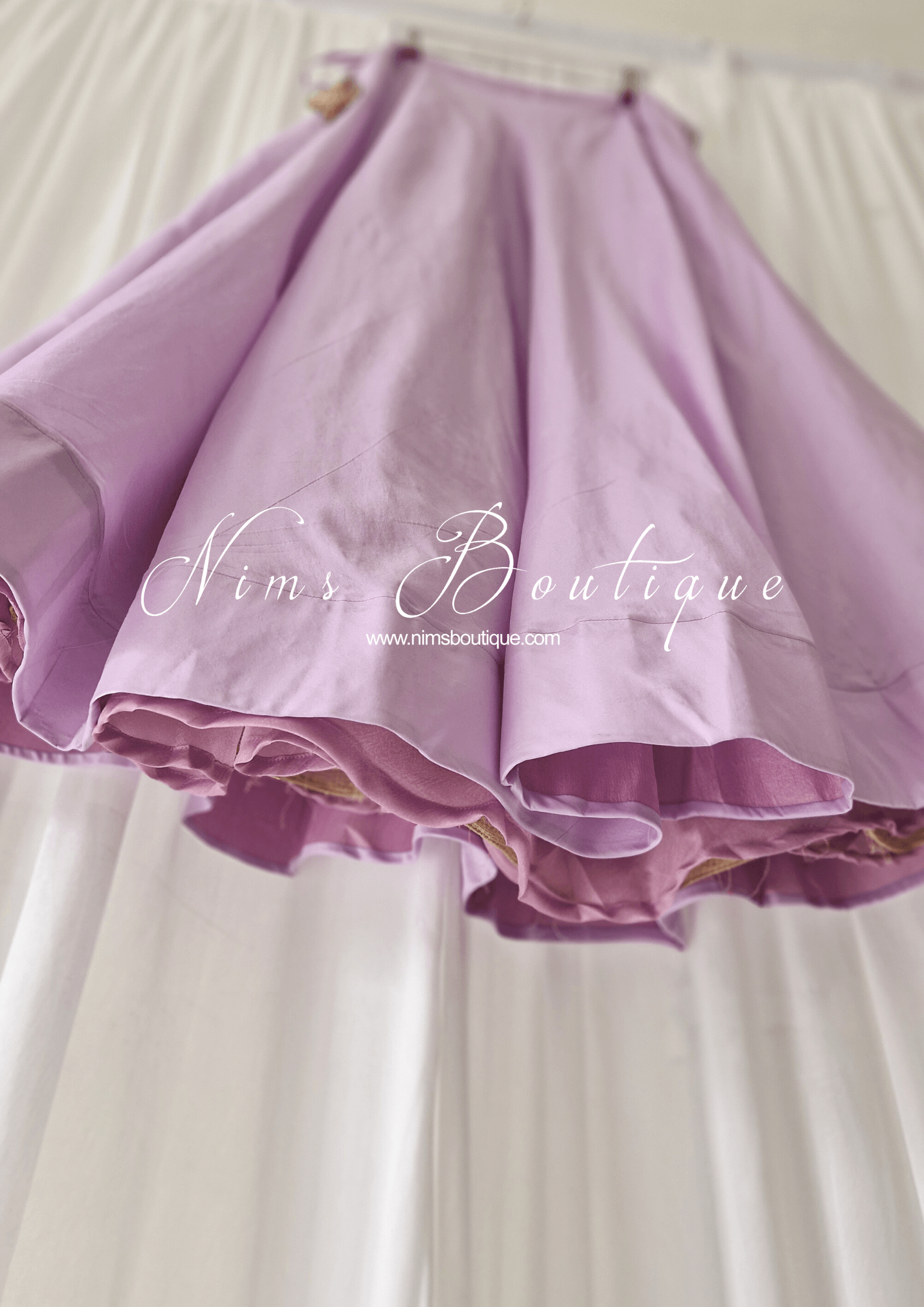Nims Boutique Readymade Lilac Silk skirt/lehnga sizes 4-22