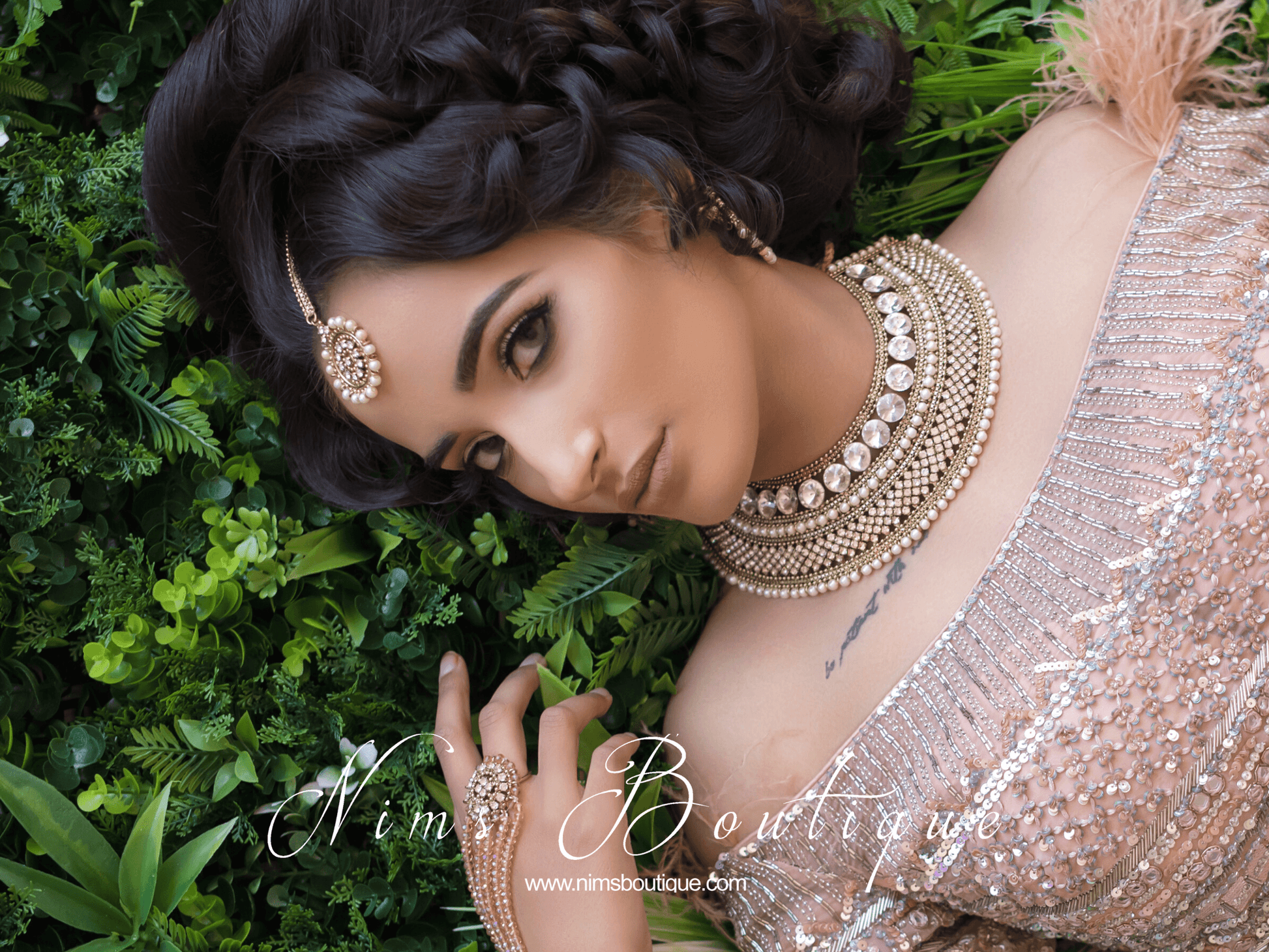 Nims Boutique Royal Jhanvi Antique Gold & Pearl necklace