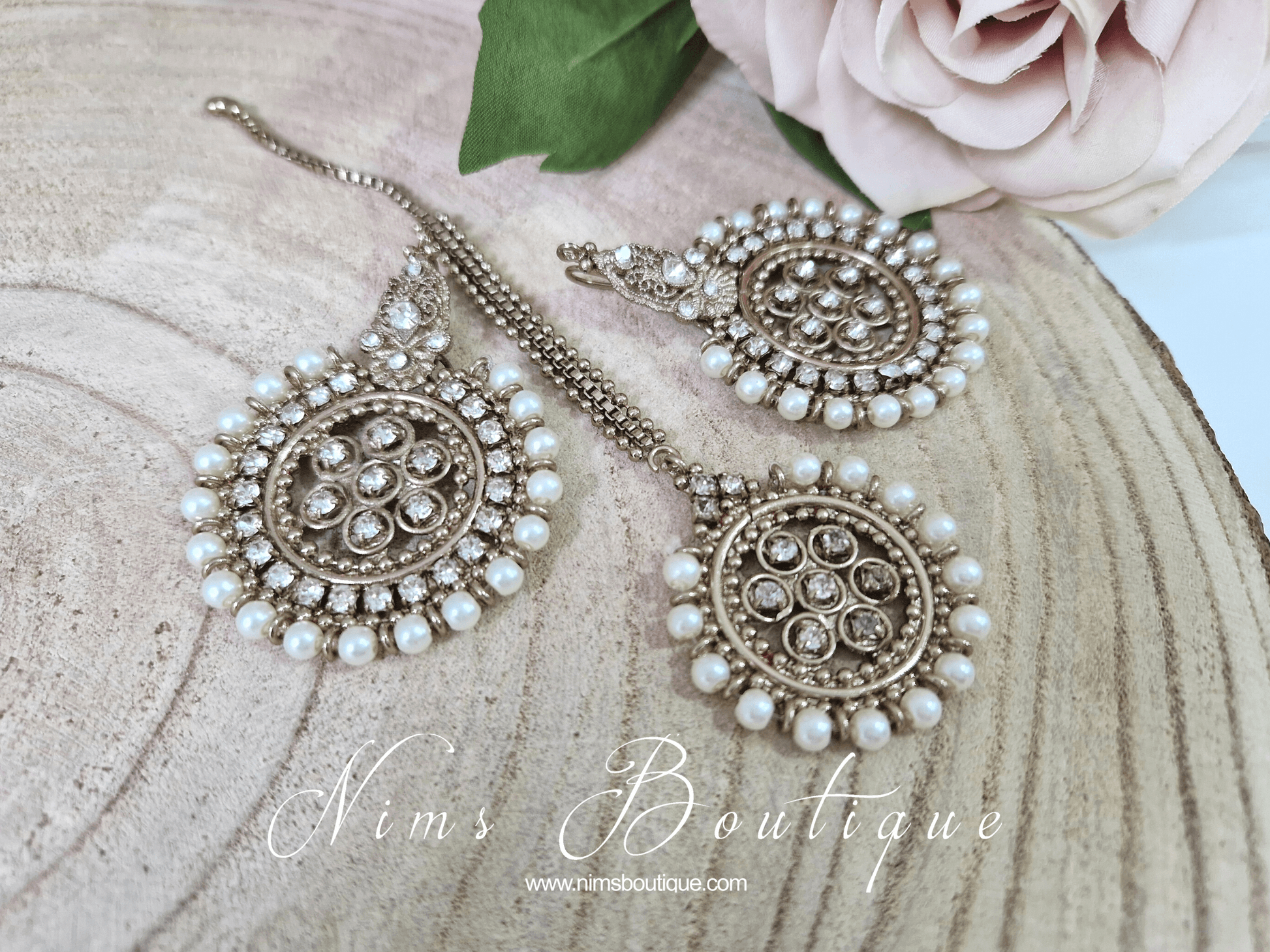 Nims Boutique Kriti Royal Pearl Tikka Set