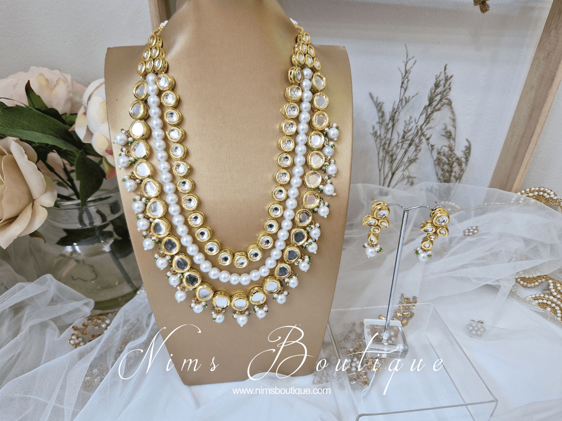 Nims Boutique Myra Blossom Kundan Pearl Haar Set