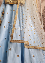 Luxury Light Blue Net Sequin Dupatta/Chunni (LNS4)