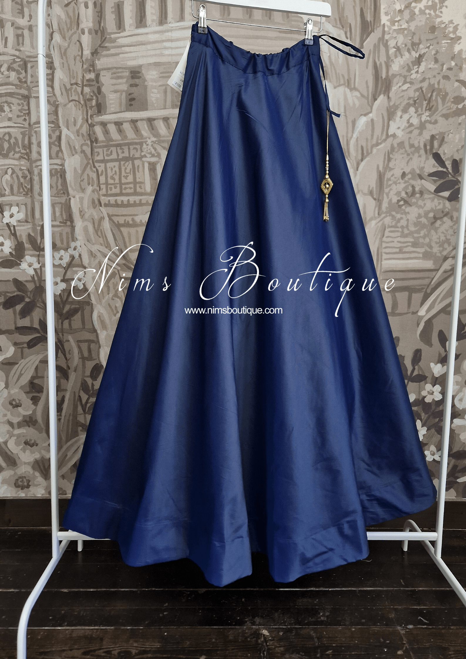 Nims Boutique Readymade Navy Silk skirt/lehnga sizes 4-22
