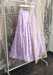 Rani Luxury Lilac Silk Mirror readymade skirt/lehnga (size 4-22)