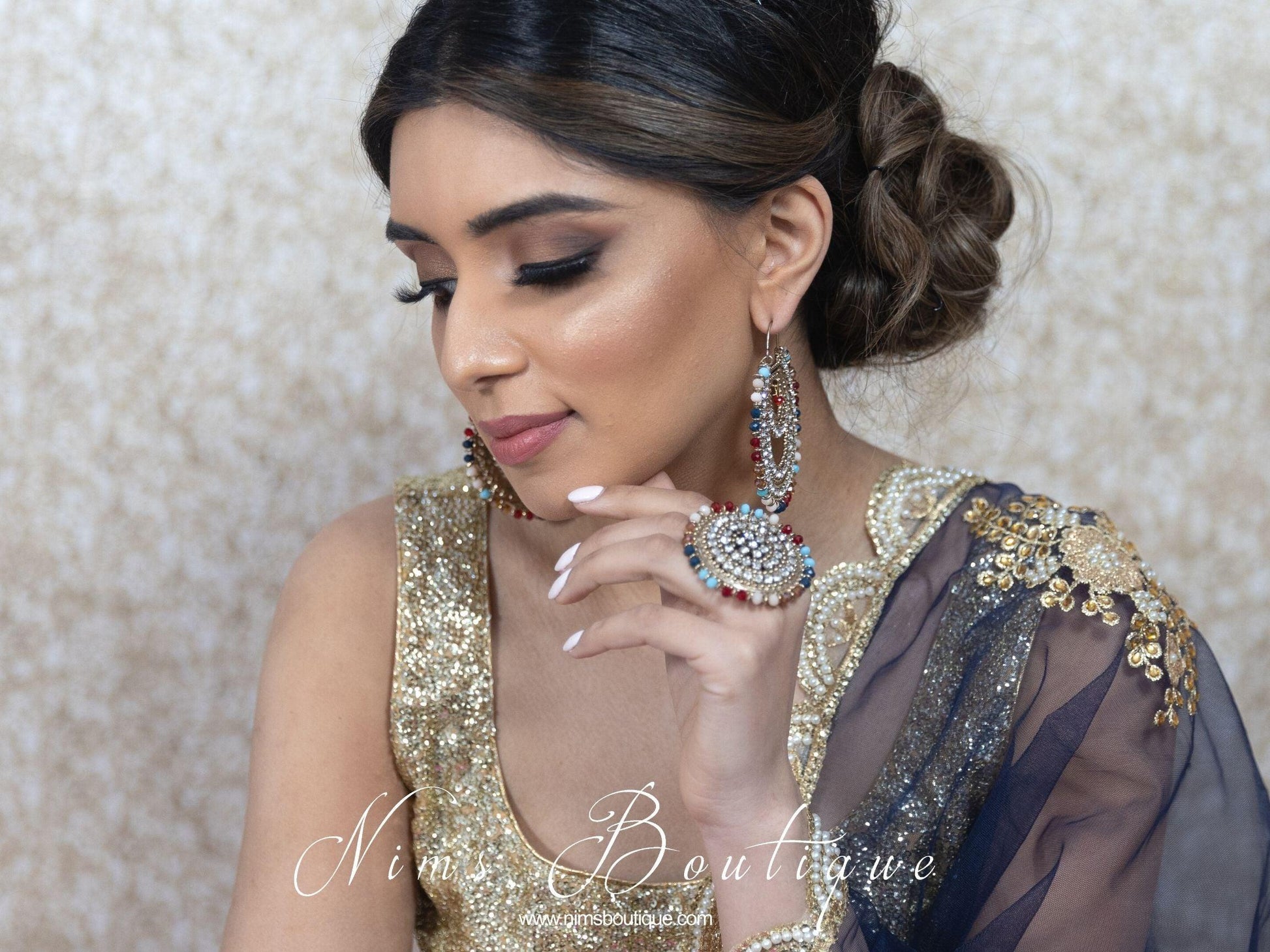 Nims Boutique Anisha Multicolour Statement Ring