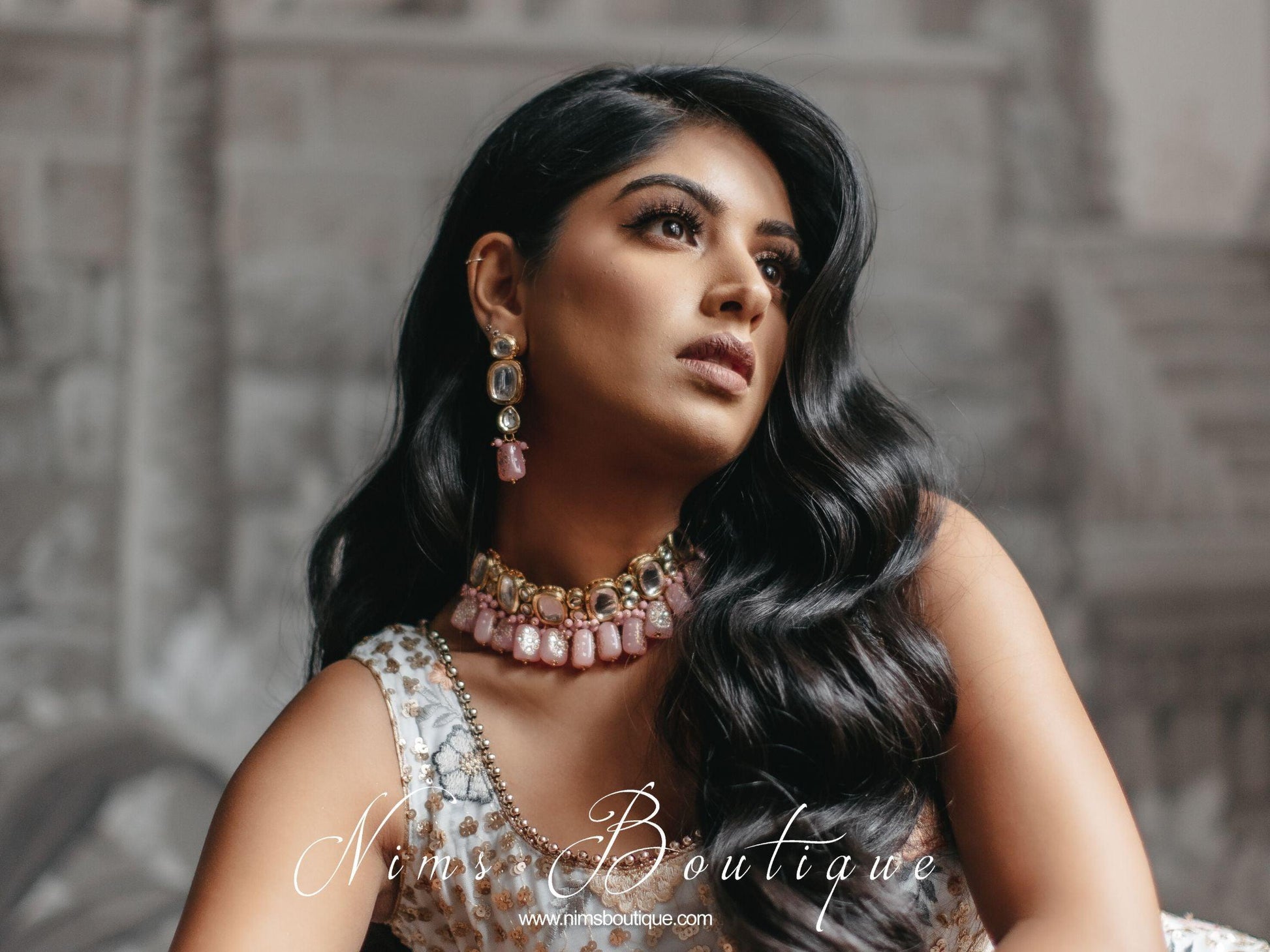 Nims Boutique Athiya Pink Kundan Choker Set
