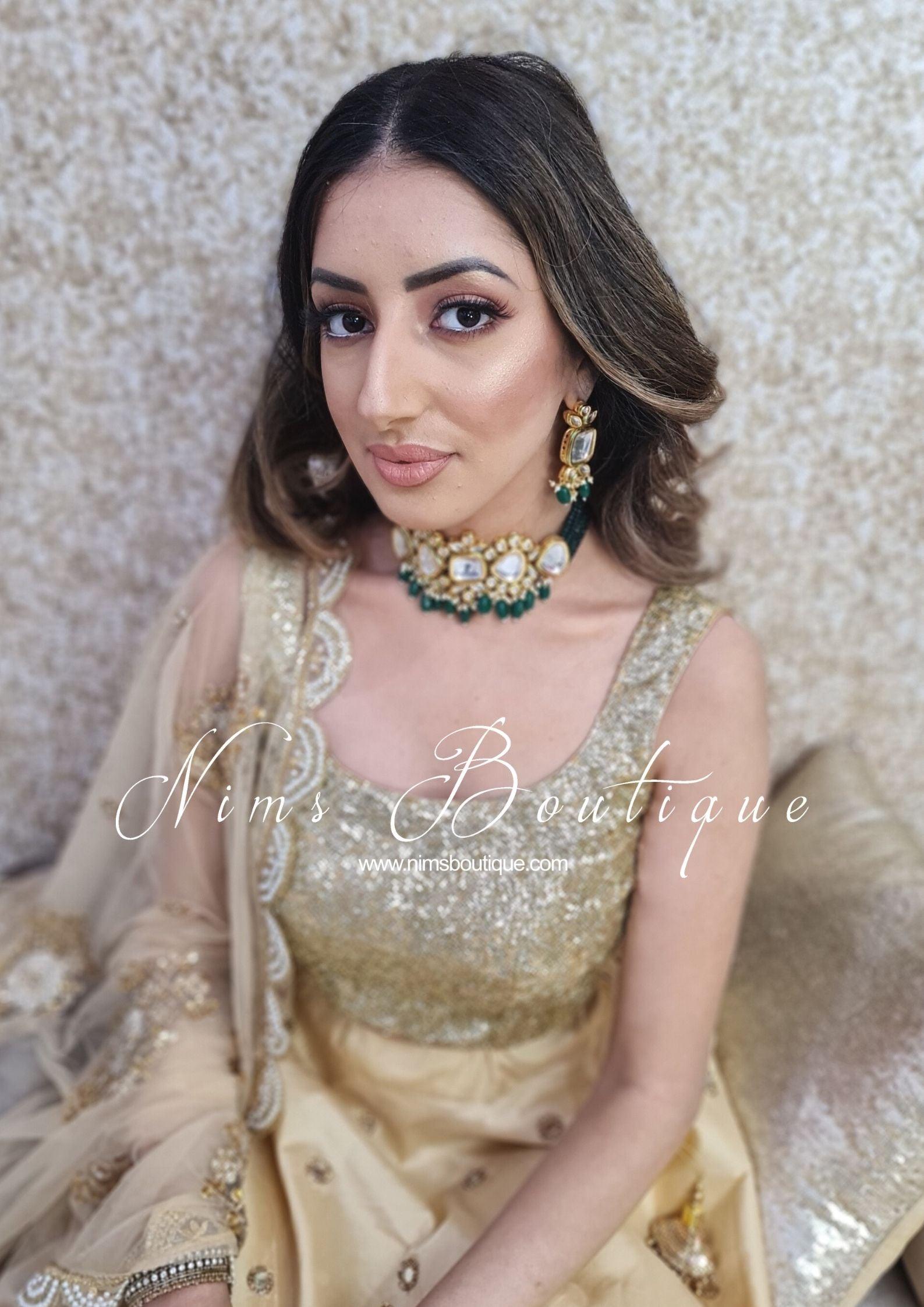 Nims Boutique Rani Luxury Gold Mirror readymade skirt/lehnga sizes 4-24