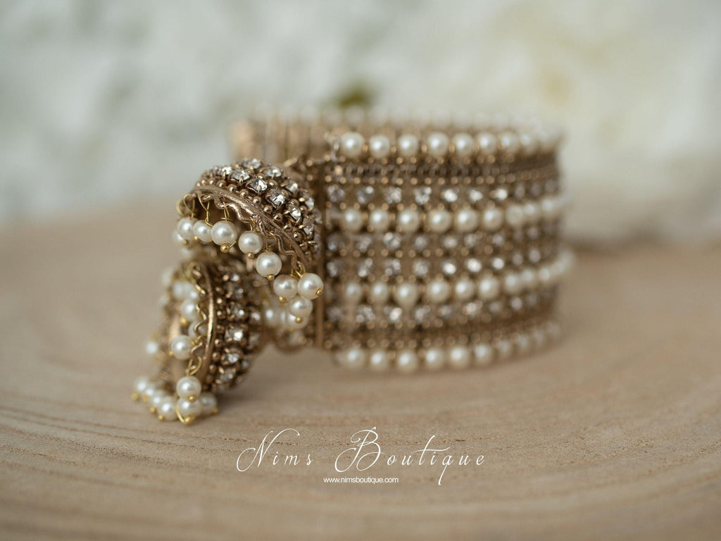 Nims Boutique Royal Pearl Bracelet with hanging chumke