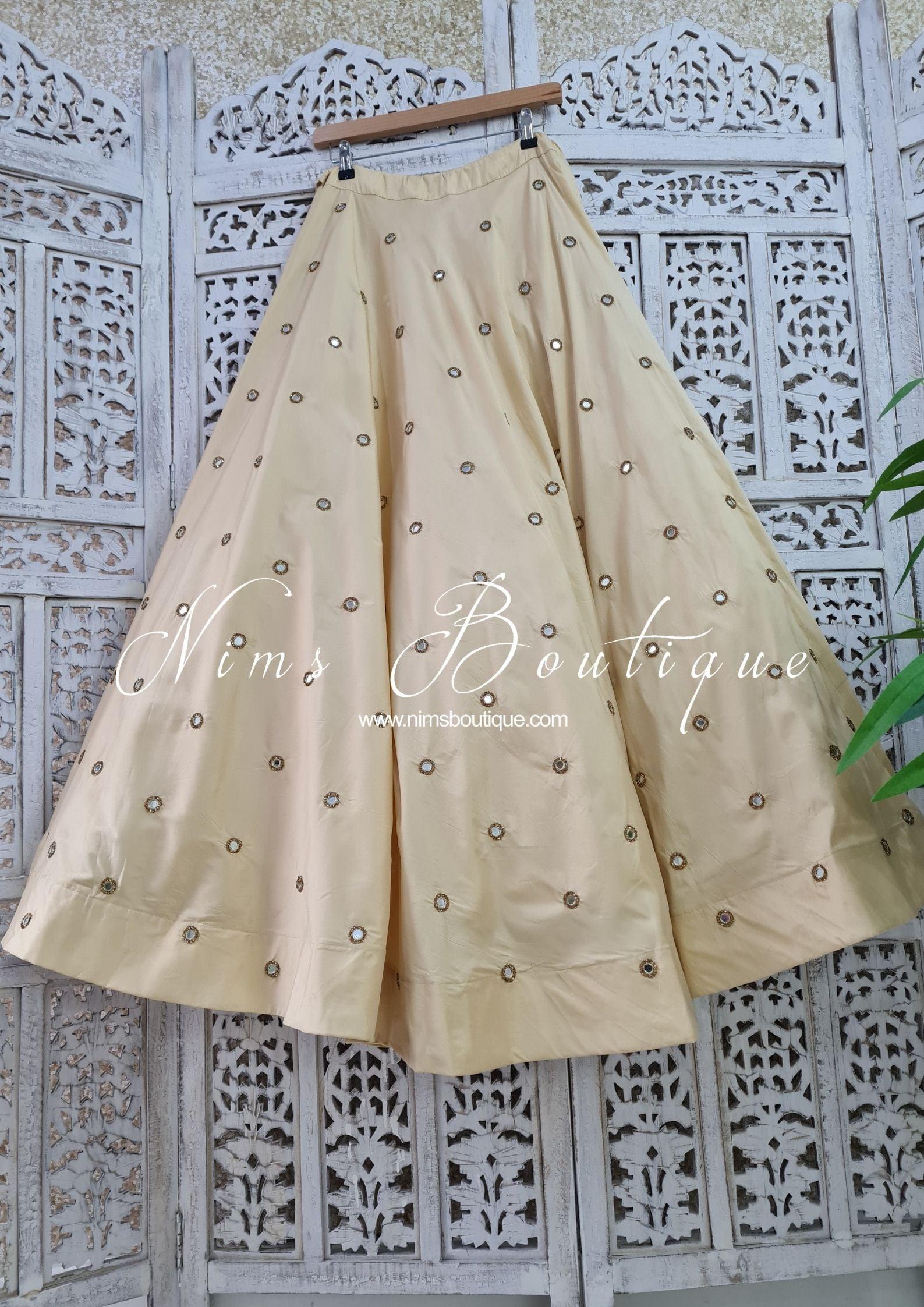 Nims Boutique Rani Luxury Gold Mirror readymade skirt/lehnga sizes 4-24