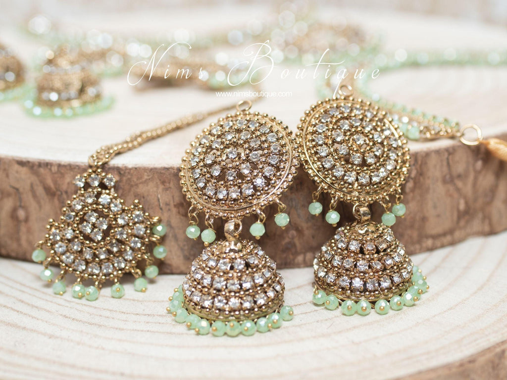 Nims Boutique Royal Mint Chumke & Tikka Set