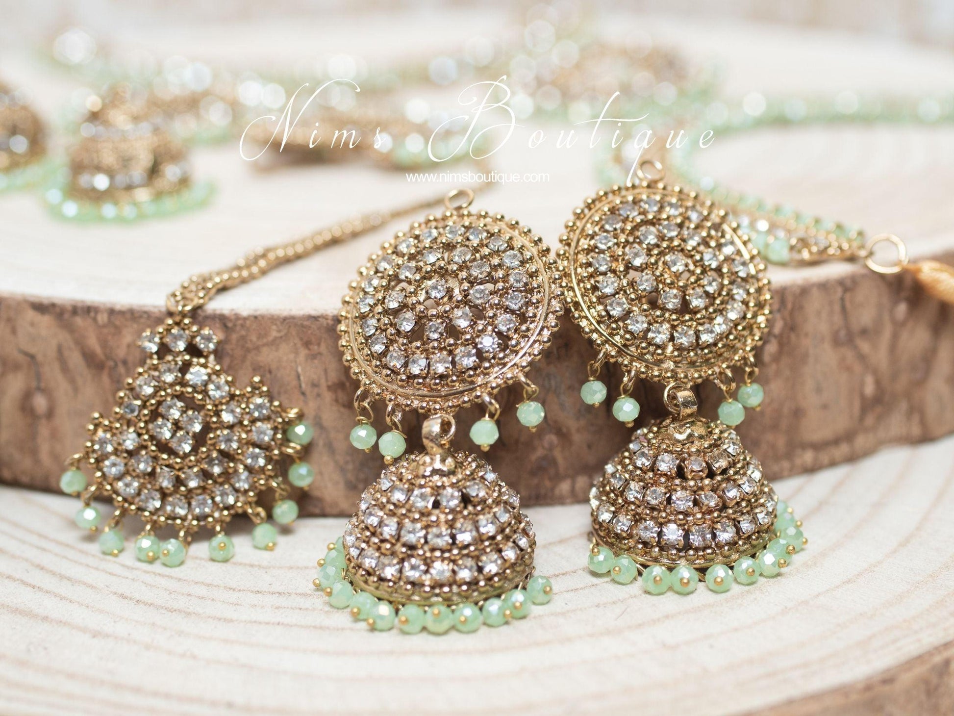 Nims Boutique Royal Mint Chumke & Tikka Set