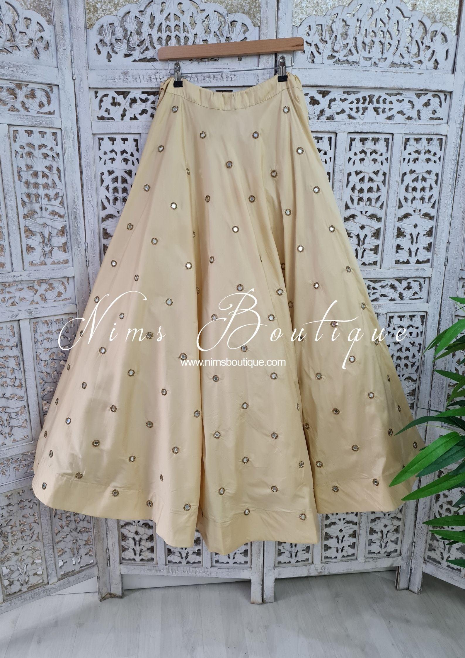 Nims Boutique Rani Luxury Gold Mirror readymade skirt/lehnga sizes 4-24