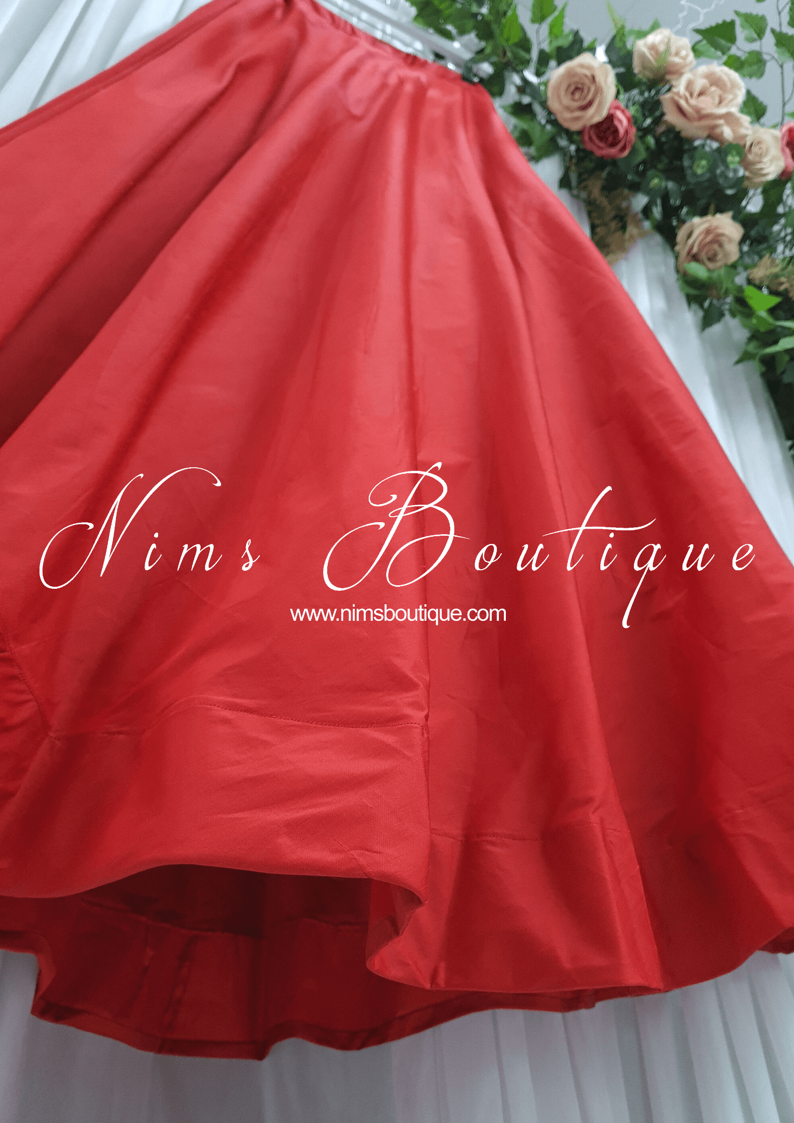 Nims Boutique Readymade Red Silk skirt/lehnga sizes 4-18