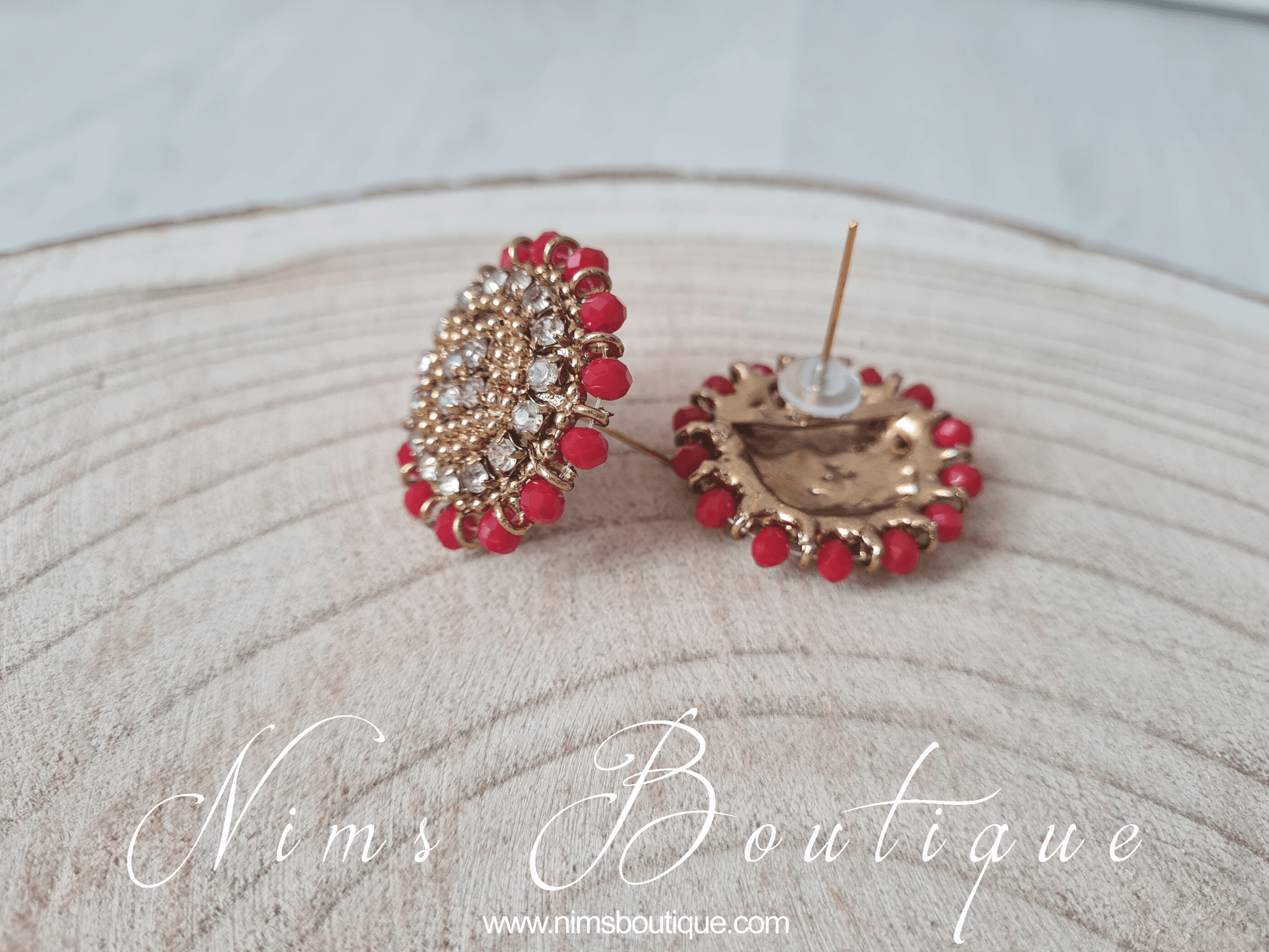 Nims Boutique Royal Red Stud earrings