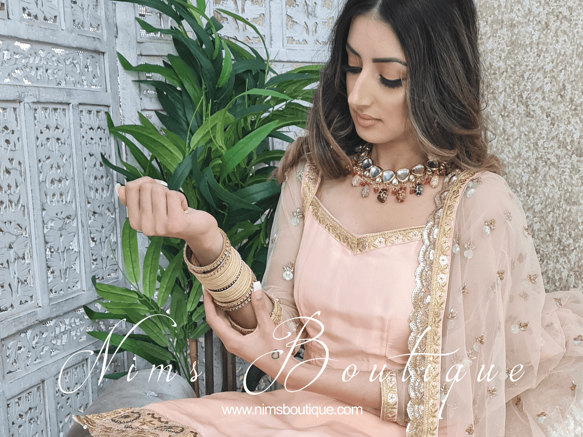 Nims Boutique Gold & Kundan Set of Bangles 2