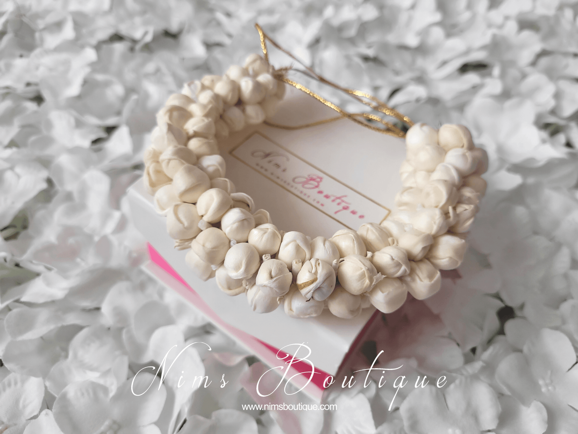 Nims Boutique Jasmine Gajra Faux Hair Flowers