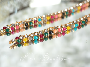 Small Royal Gold & Multicolour Anklets