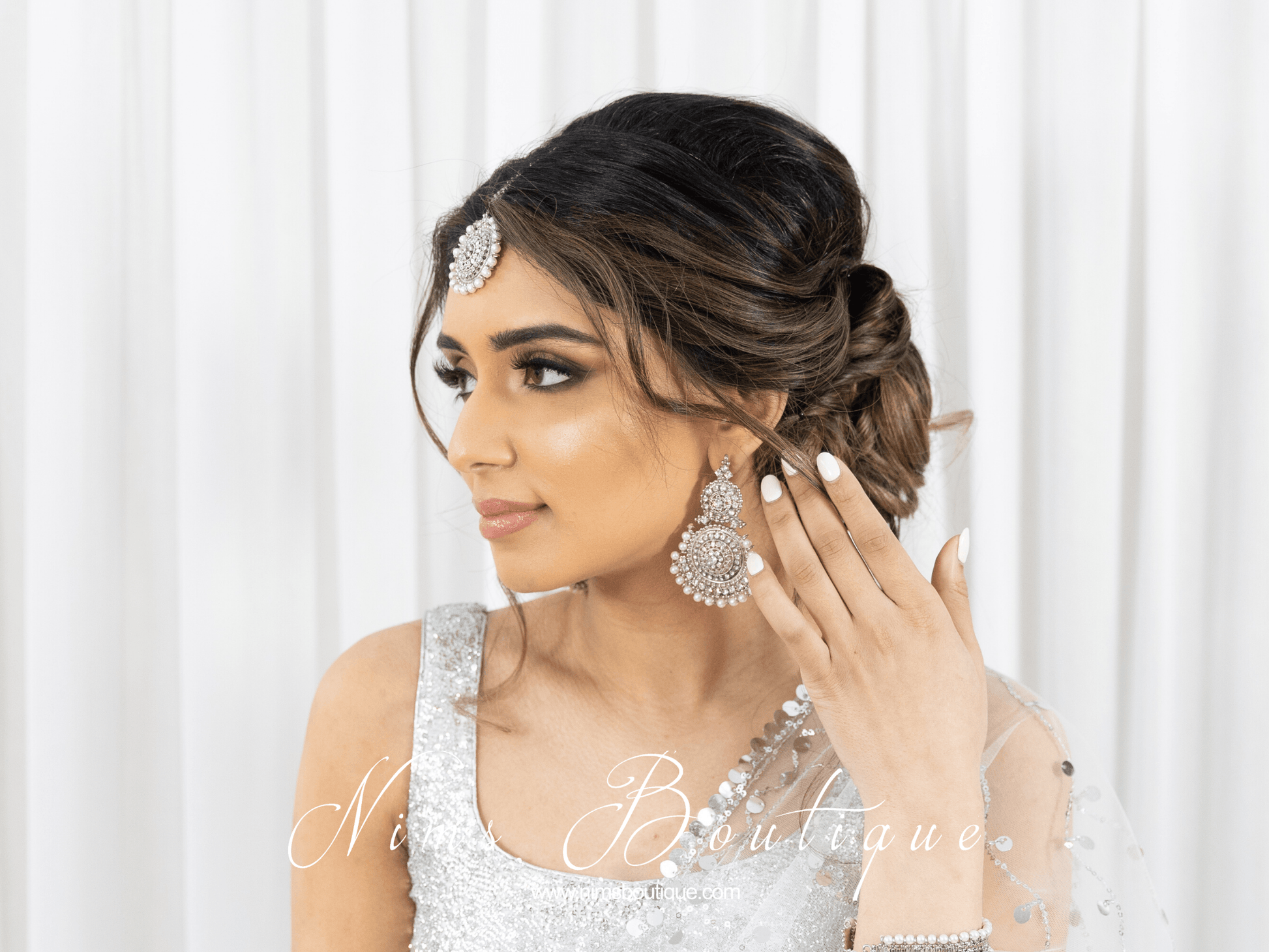 Nims Boutique Royal Silver Tikka Set