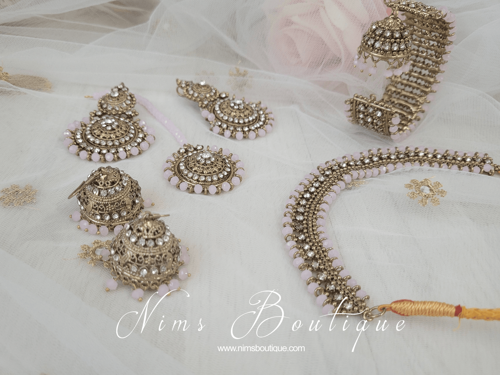 Nims Boutique Royal Blush Tikka Set