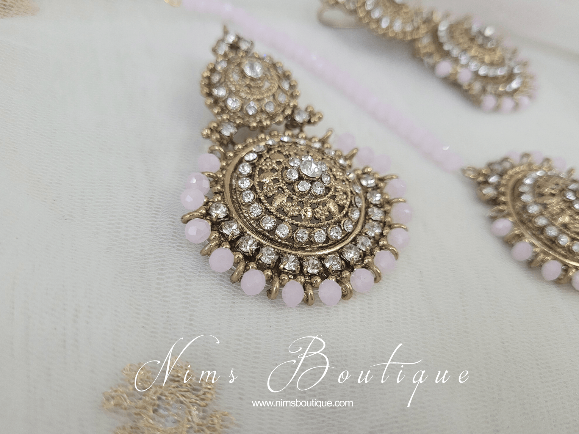 Nims Boutique Royal Blush Tikka Set