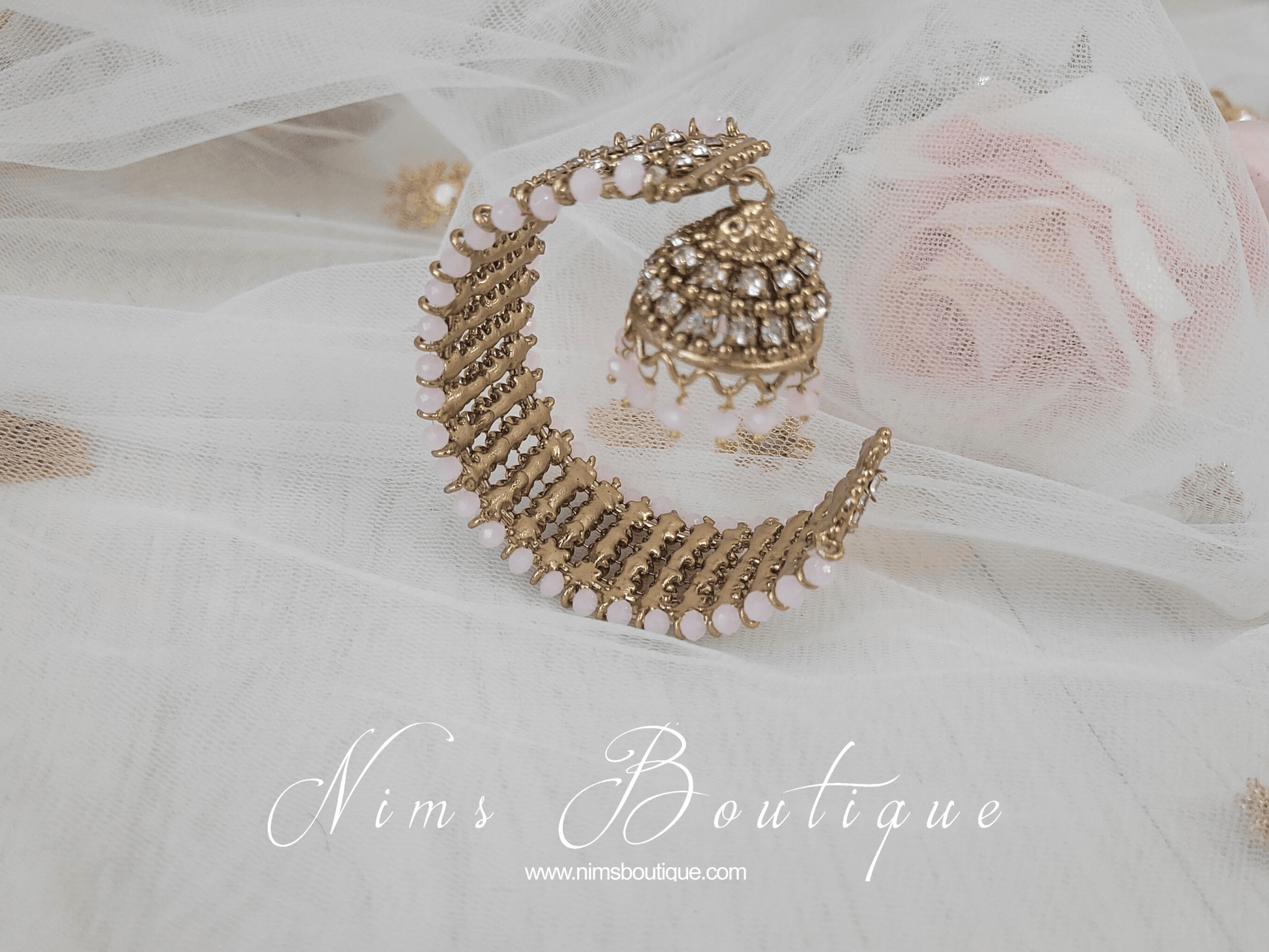 Nims Boutique Royal Blush Bracelet with hanging chumka
