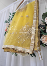 Yellow Net Pearl Embellished Dupatta/Chunni (NP4)
