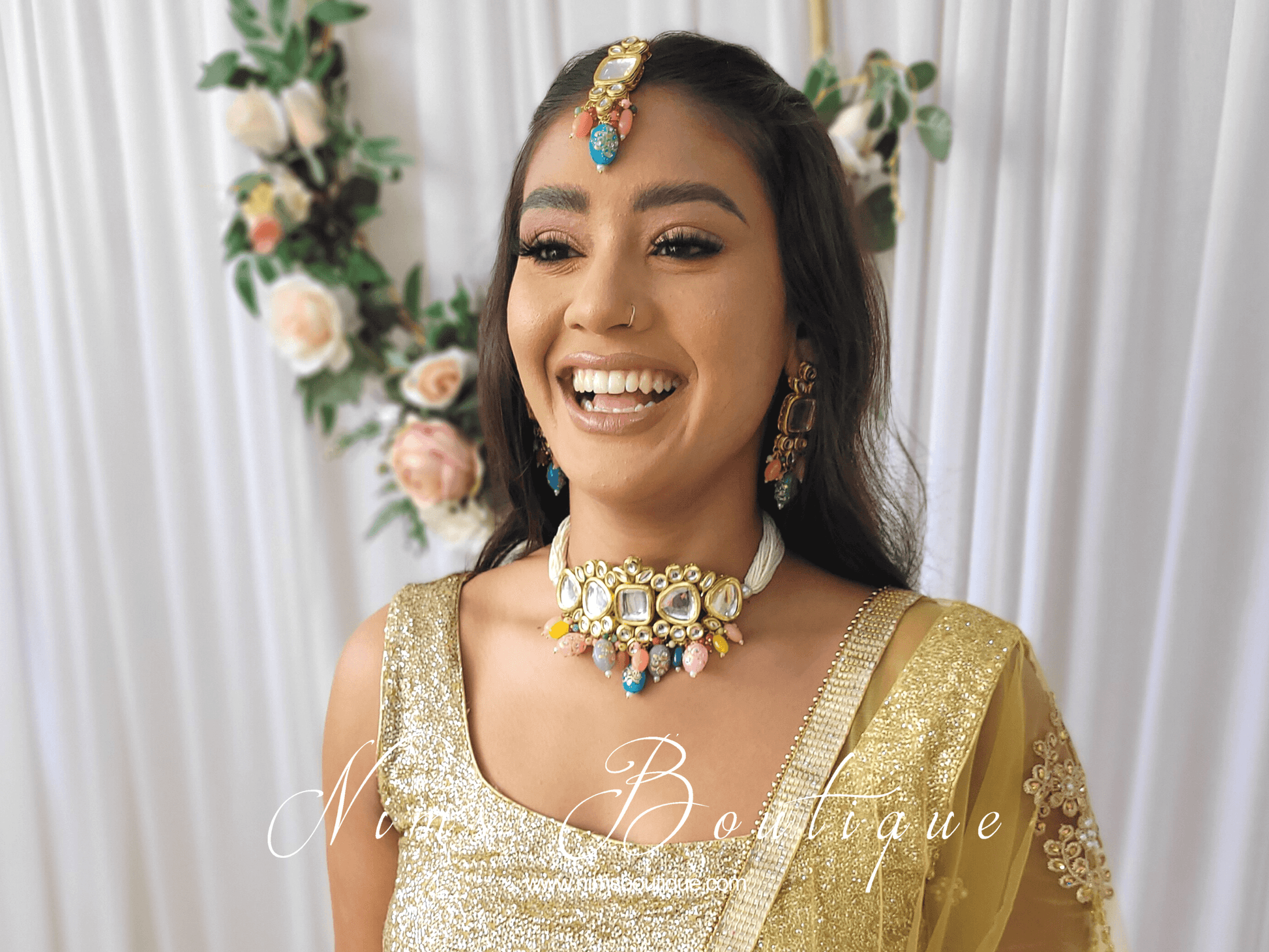 Nims Boutique Raman Multicolour Kundan Choker Set