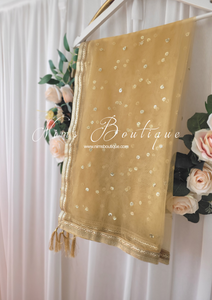 Gold Net Sequin Dupatta/Chunni