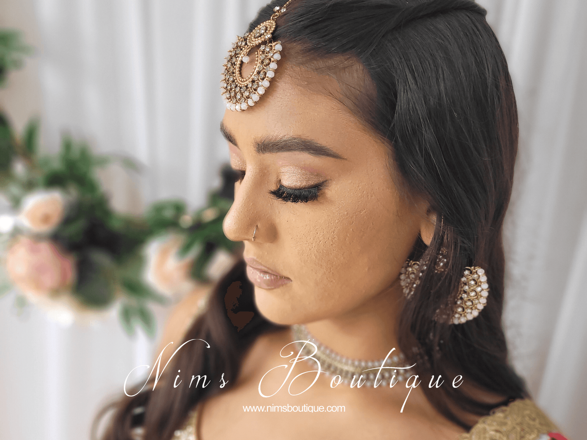 Nims Boutique Royal Blush Chand Tikka Set