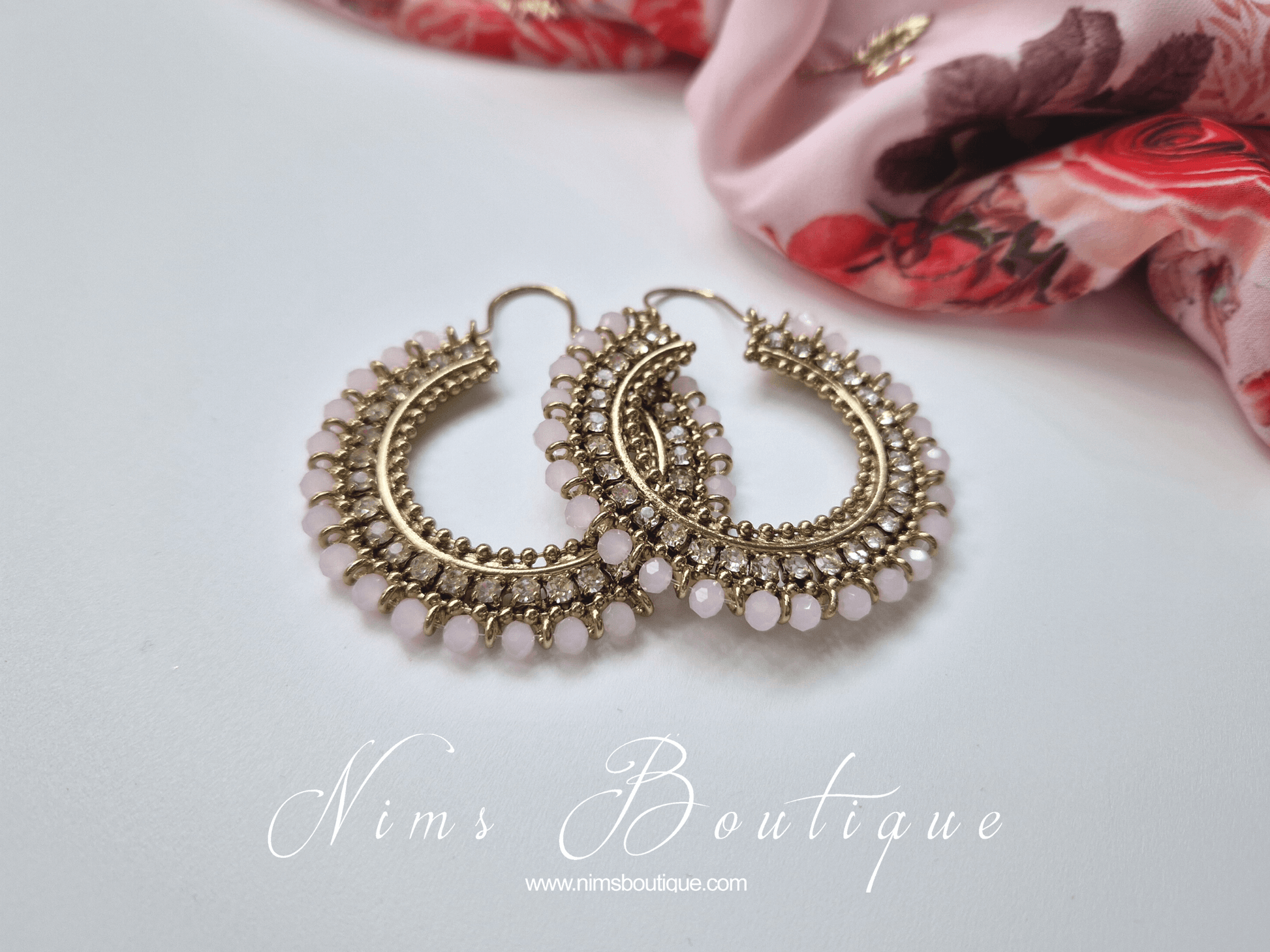 Nims Boutique Royal Blush Bali Hoop Earrings