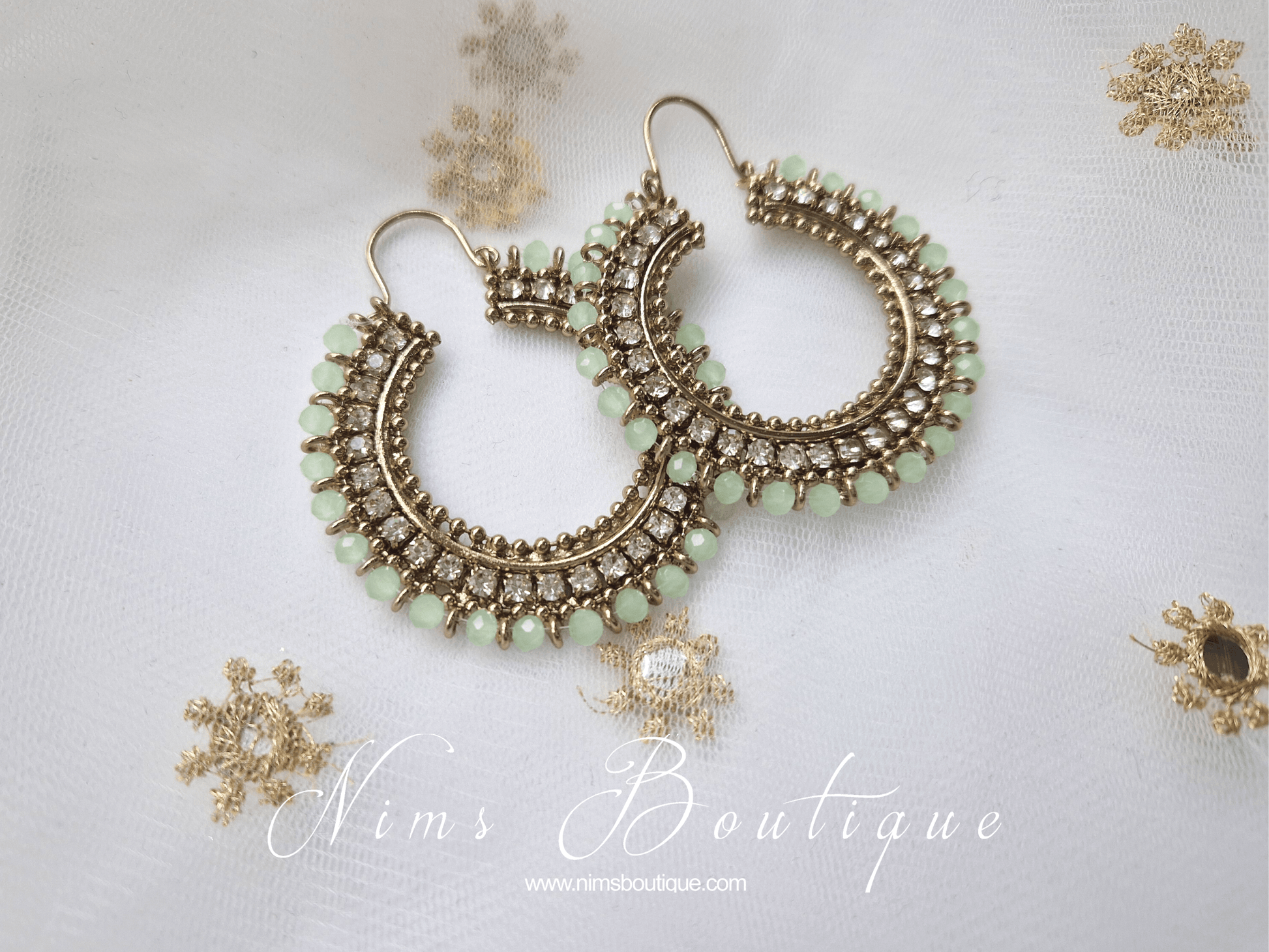 Nims Boutique Royal Mint Bali Hoop Earrings