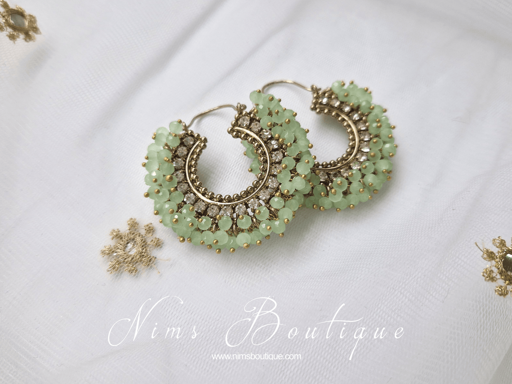 Nims Boutique Meghna Royal Mint Hoop Earrings