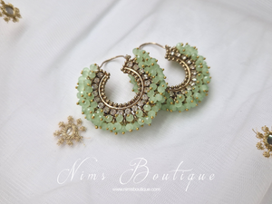 Meghna Royal Mint Hoop Earrings