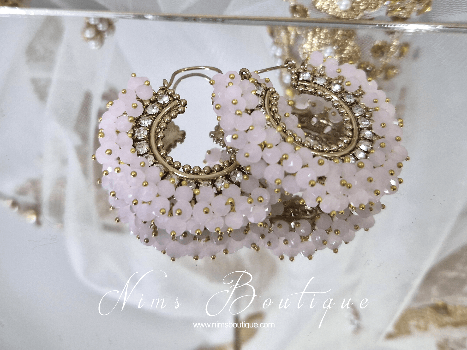 Nims Boutique Meghna Royal Blush Hoop Earrings