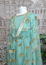 Rashmi Luxury Mint Silk Anarkali Suit with Pajami (size 4-14)