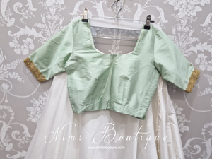 NB Mint Silk Blouse with sleeves (size 4-20)
